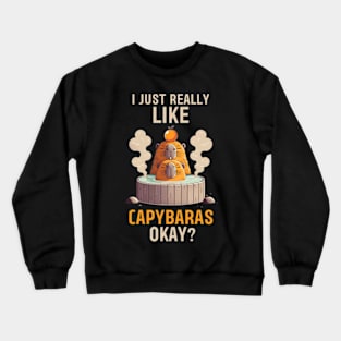 Kawaii Capybara Meme Crewneck Sweatshirt